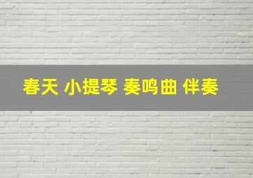 春天 小提琴 奏鸣曲 伴奏